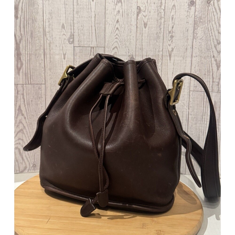 Vtg Coach Lula's Legacy 9952 Bucket Drawstring Shoulder Bag Brown Leather USA